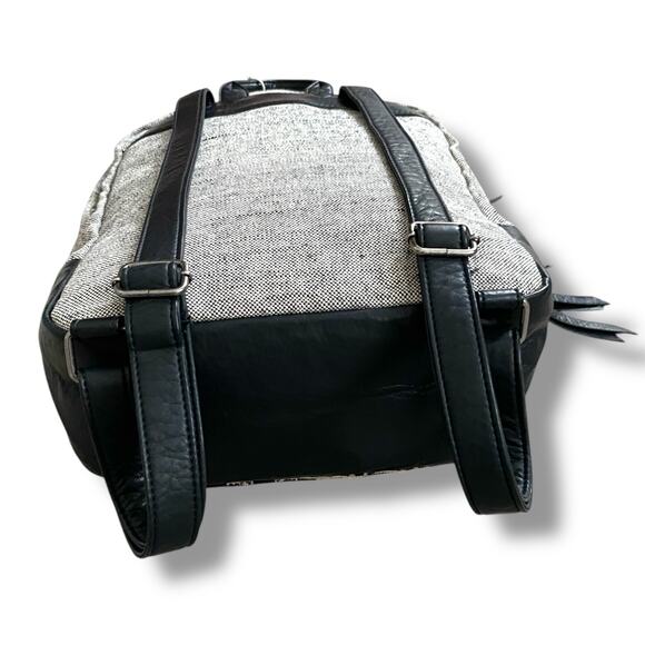 Pistil It Girl Backpack Multi Color Textured Canvas Faux Leather Book Bag - Picture 12 of 15